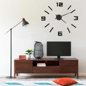 Horloge Murale 3D Moderne Noir 100 cm Style XXL