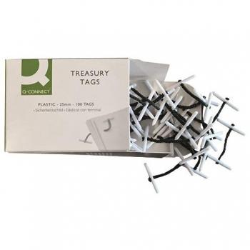 Q-Connect Plastic Treasury Tag Green 25mm (Pack of 100) Ref KF04570