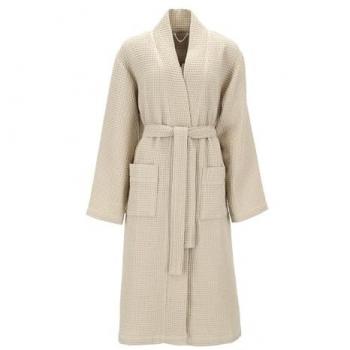 Bademantel VOSSEN Siam Gr. XXS, braun (tibet), L:120cm in Gr. XXS/XS, Baumwoll-Mix, Hausmäntel, Waffelpique