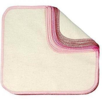 Baumwolle & Flanell 12er Waschlappen – Rosarot