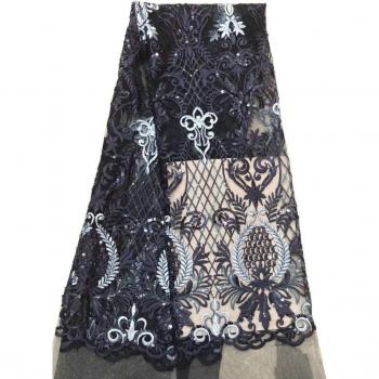 2 Yards of Black African Tulle Lace for Evening Wear