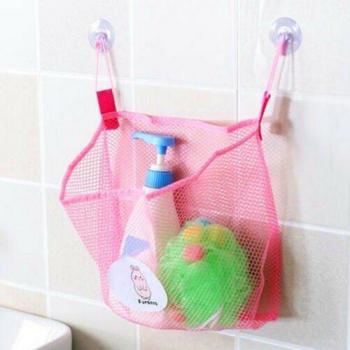 Polyester Transparent Cartoon Hanging Storage Bag for Bath Toys and Cosmetics