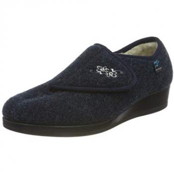 Fly Flot Damen Hausschuhe aus Filz Blau