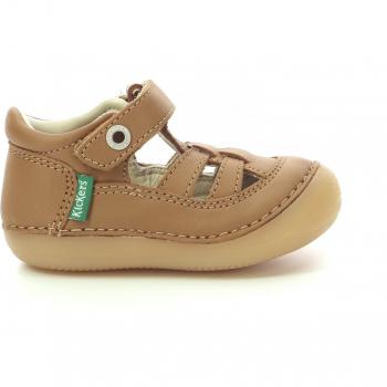 Sandales cuir bébé KICKERS® Sushy Originel Softers caramel