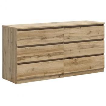 Cómoda de Madera Edwin 6 Cajones Beige