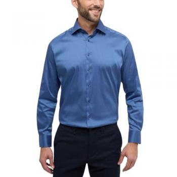 Slim Fit Business-Hemd rauchblau mit Kentkragen