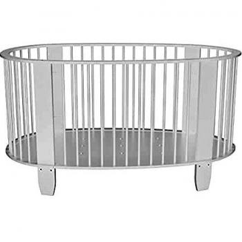 Lit bébé avec matelas inclus et sommier à lattes, modèle Cocon, couleur blanc