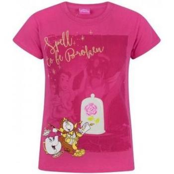 T-shirt Fille La Belle et la Bête Charm à Défaire 9-10 Ans Rose