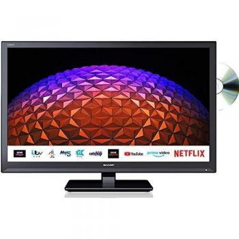 Sharp 1T-C24BE0KR1FB 24 HD Ready Smart Television with Built In DVD Player