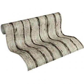 Papier peint 10,05 x 0,53 m Crème Gris métallique fabriqué en Allemagne