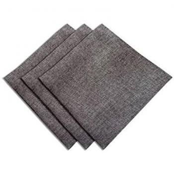 Soleil d'ocre Lot de 3 Serviettes de Table Bella 45x45 cm Gris