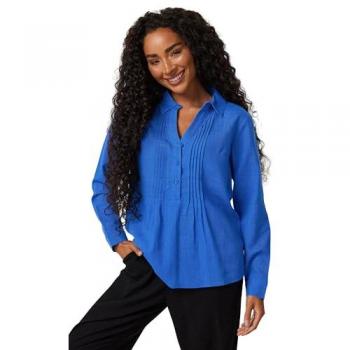 M & Co Chemise Bleu Petite Taille 40 Détail Pintuck