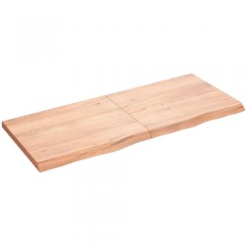 Light Brown Wall Shelf, 120x50x(2-4) cm, Oak, Solid, Treated, VidaXL