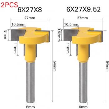 Broca de enrutador para pista en T, vástago de 8 y 6mm