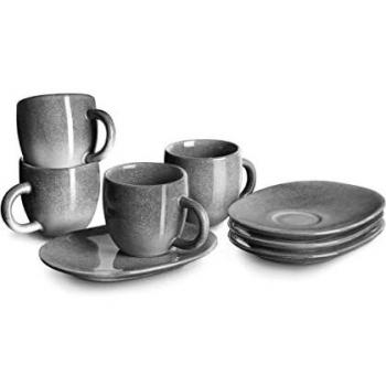 Misty Cliff Steingut Espressotassen-Set, 4er