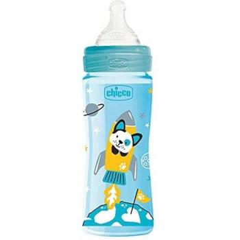 Biberón Chicco Flujo Rápido 330 ml Azul 4+ Meses