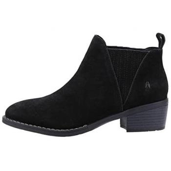 Hush Puppies Isobel Black Leather Memory Foam Ankle Boots