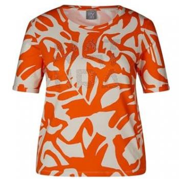 Print-Shirt RABE Rabe T-Shirt mit Strass, Damen, Gr. 44, orange