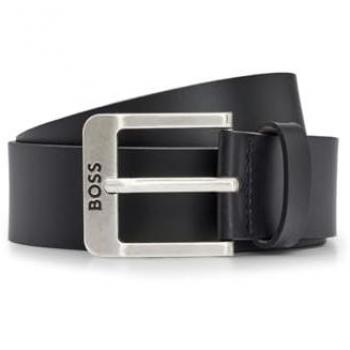 BOSS Cinturón Jemio Sz40 Negro con Detalle Plateado