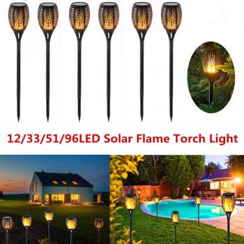 Torche de Jardin Solaire LED Étanche