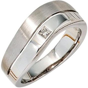 WEIßER GOLD-DIAMANTRING – 585 Gold, 0,01 ct., Größe 52 (JOBO)