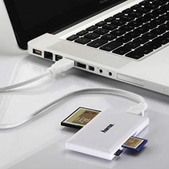 Hama USB-3.0-multi-kaartlezer, SD/microSD/CF, blanc 181017