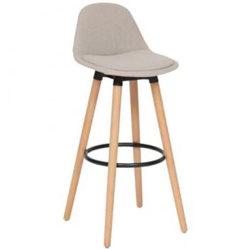Tabouret bar Maxon tissu beige Atmosphera