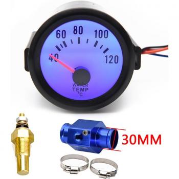 Blue Backlight Water Temperature Gauge 52mm for Cars and Motorcycles, 40-120°C, with Sensor