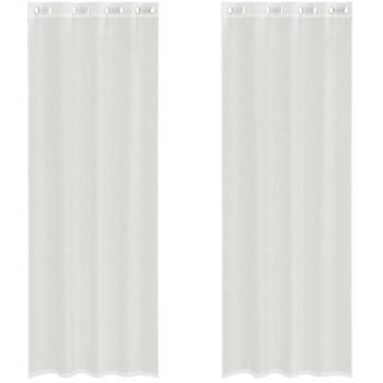 VidaXL 2 pcs White Grommet Voile Curtains