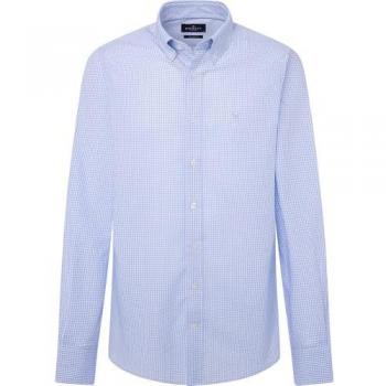 Essential Camicia Hackett Sky Blue L Gingham a maniche lunghe