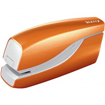 Leitz WOW Electric Stapler, 10 Sheet Capacity, Battery Operated, Metallic Orange