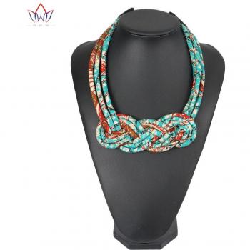 African Fabric Jewelry Necklace