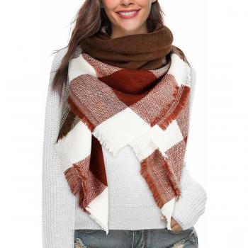 Heekpek Écharpe Chale Femme Cachemire Chaud Automne Hiver Grand Plaid Tissu Glands Foulard