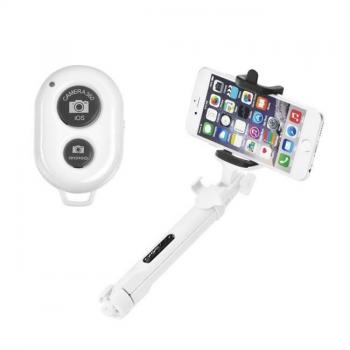 Trípode selfie con control remoto Bluetooth blanco