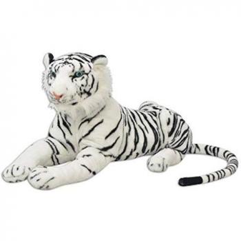 Weißes XXL Tiger Plüschtier von vidaXL