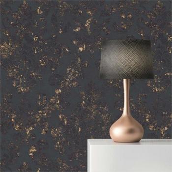 Vliestapete Barock Schwarz-Gold