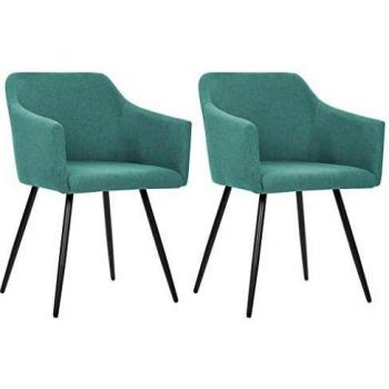 Esszimmerstühle aus Stoff in Grün (2er Pack)