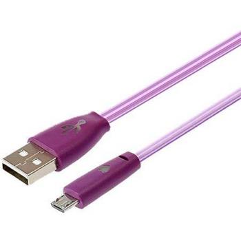 Câble Smiley Micro‑USB LED Violet – Accessoire PS4
