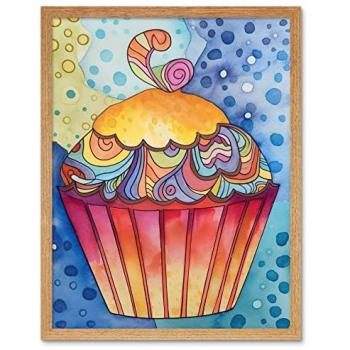 Whimsical Cupcake Palette – 12x16 Framed Wall Art