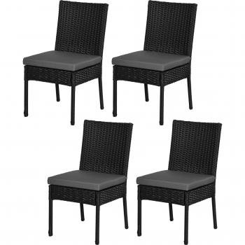Outsunny Set of Four Armless Rattan Garden Chairs
