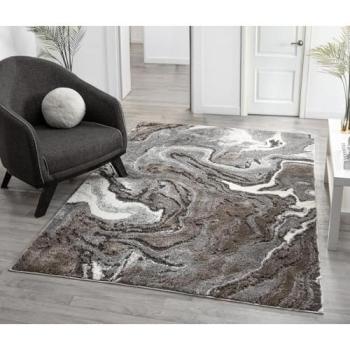 Eleanor Modern Grey Marble Design Rug – 80×150 cm (Desire Rugs)