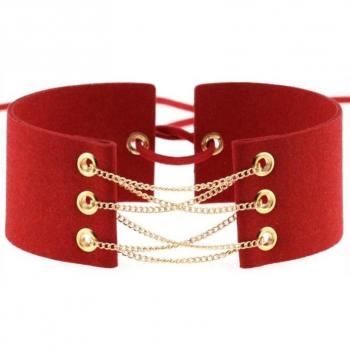 Collana Choker in Corallo Rosso TU trasparente