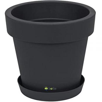 Pot de fleur en plastique anthracite 16 x 14,5 cm