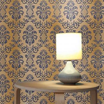 Samuel M1 2419 bleu brun ornement baroque papier peint