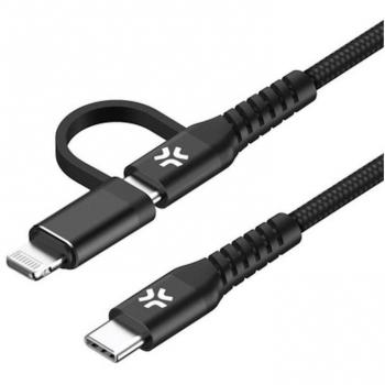 Celly USB Typ C auf Lighting Kabel, 200cm schwarz