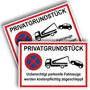 Kaufpreis Schild „Abschleppen bei unberechtigtem Parken“
