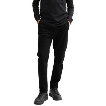 Tapered Fit Chinohose mit Viskose, schwarz
