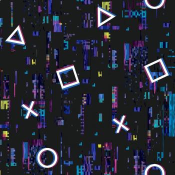 Video Game Glitch Multicoloured Pink Purple Black Blue Wallpaper