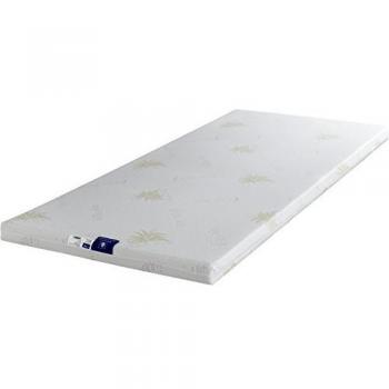 Sur‑matelas 4 cm 80×190 cm – Mousse mémoire 55 kg/m³, housse lavable Aloe Vera (2 pièces)