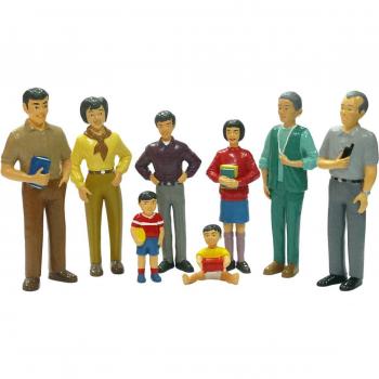 Set di Figurine Famiglia Asiatica 8 Modelli